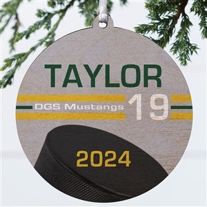 Hockey Personalized Ornament-3.75quot; Wood - 1 Sided - 49406-1W