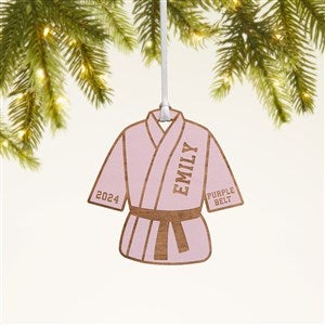 Karate Personalized Wood Ornament- Pink Stain - 49409-P