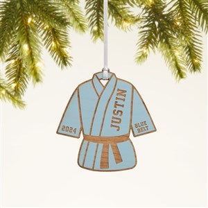 Karate Personalized Wood Ornament- Blue Stain - 49409-B