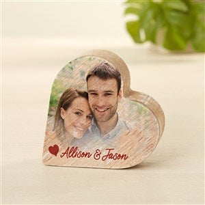 Romantic Repeating Name Personalized Wooden Heart - Small - 49430-S