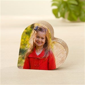 Personalized Photo Chunky Wooden Heart - Small - 49432-S