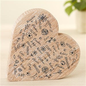 Blooming Heart Personalized Wooden Heart - 49438