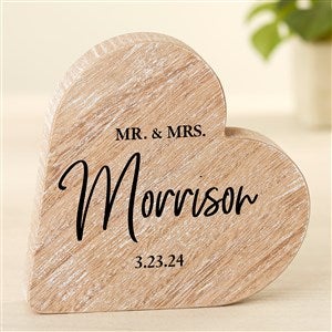 Classic Elegance Personalized Wooden Heart - 49441