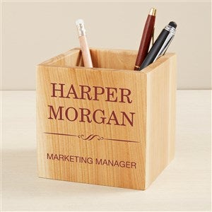 Executive Personalized Wooden Pencil Holder - 49465