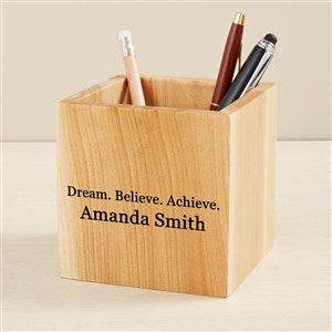 Inspirational Quotes Personalized Wooden Pencil Holder - 49467