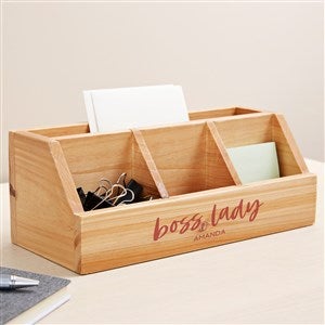 Boss Lady Personalized Wooden Desk Organizer - 49483
