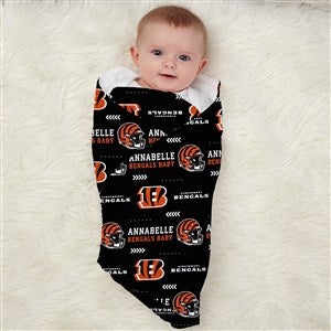 NFL Cincinnati Bengals Personalized Baby Receiving Blanket - 49489-B