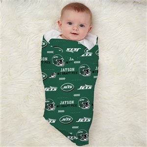 New York Jets Personalized NFL Baby Receiving Blanket - 49501-B