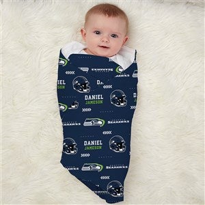 NFL Seattle Seahawks Personalized Baby Receiving Blanket - 49502-B
