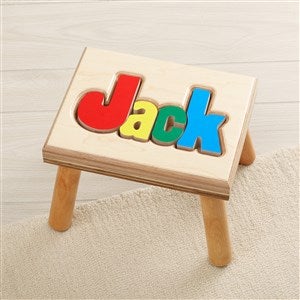 Rainbow Name Personalized Wood Puzzle Stool - Small - 49505D-S