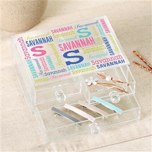 Trendy Repeating Name Personalized Acrylic Jewelry Box - 49528