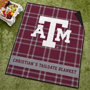 NCAA Texas AM Aggies Personalized Plaid Picnic Blanket - 49545