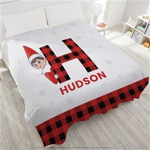 The Elf on the Shelf Plaid Personalized Plush Fleece Blanket - Queen - 49570-QU