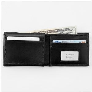 Engraved Black RFID  Passcase Wallet - 49572