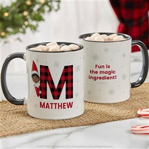 The Elf on the Shelf® Plaid Personalized Christmas Mug 11 oz.- Black - 49574-B