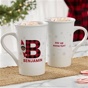 The Elf on the Shelf® Plaid Personalized Christmas Latte Mug 16 oz.- White - 49574-U