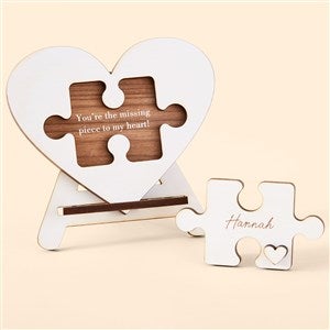 Piece of My Heart Personalized Cutout Tabletop Heart Puzzle-Whitewashed - 49653-W