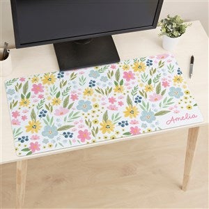 Pastel Flowers Personalized Desk Mat - 49695