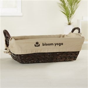 Personalized Logo Natural Wicker Basket with Liner - 49725