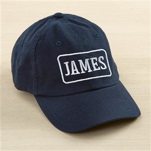Classic Kids Embroidered Name Patch Baseball Cap - Navy Blue - 49749-N