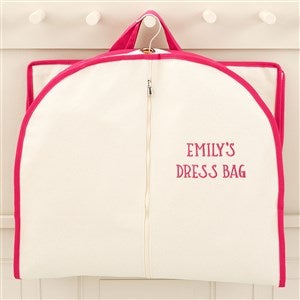 Write Your Own Embroidered Canvas Garment Bag - Pink - 49756-P