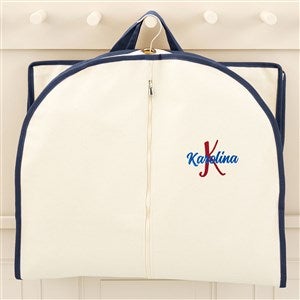 Playful Name Embroidered Canvas Garment Bag - Navy - 49758-N