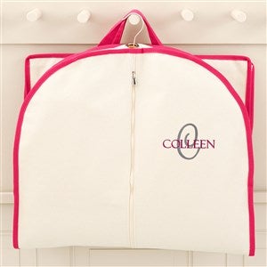 Playful Name Embroidered Canvas Garment Bag - Pink - 49758-P