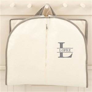 Lavish Last Name Embroidered Canvas Garment Bag- Grey - 49761-G