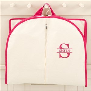 Lavish Last Name Embroidered Canvas Garment Bag - Pink - 49761-P