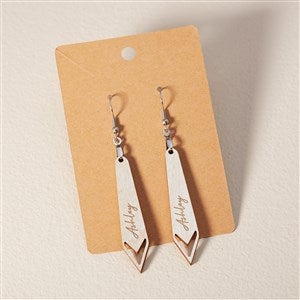 Wooden Arrow Personalized Whitewashed Wood Dangle Earring - 49783-W