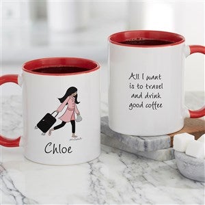 philoSophies® Travel Personalized Coffee Mug 11 oz.- Red - 49840-R