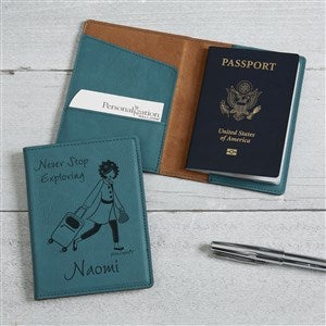 philoSophies® Travel Personalized Teal Passport Holder - 49847-T