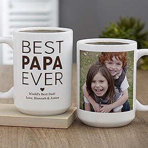 Best Dad Personalized Coffee Mug 15 oz.- White - 49870-L
