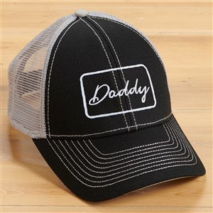 Classic Embroidered Trucker Hat for Him - Black/Grey - 49911-B