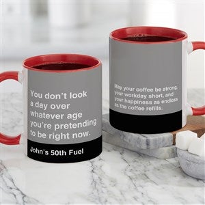 You Don’t Look A Day Over Personalized Birthday Coffee Mugs 11 oz.- Red - 49961-R