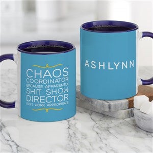 Chaos Coordinator Personalized Mom Coffee Mugs 11 oz.- Blue - 49962-BL