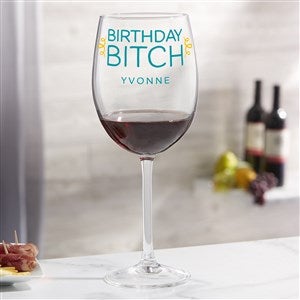 Birthday B*tch! Personalized Red Wine Glass - 49978-R