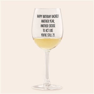 Happy Birthday Personalized White Wine Glass - 49980-W