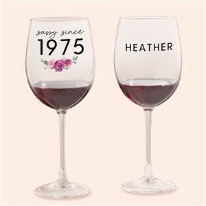 Sassy Since Personalized Red Wine Glass - 49985-R