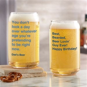 You Don’t Look A Day Over Personalized 16oz. Beer Can Glass - 49990-B