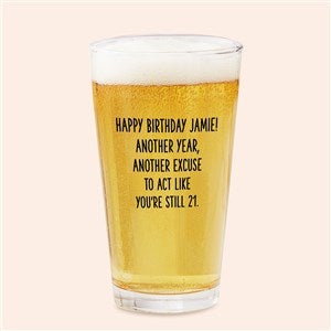 Happy Birthday Personalized 16oz. Pint Glass - 49992-G