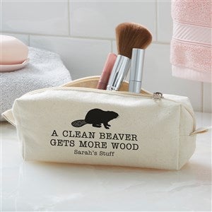 A Clean Beaver Gets More Wood Personalized Canvas Cosmetic Case - 50000