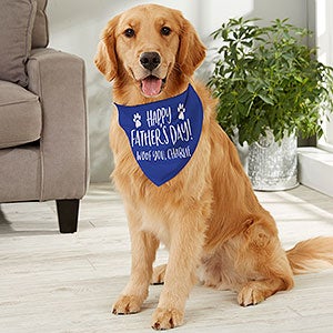 Happy Fathers Day Personalized Dog Bandana - Large - 50002-L