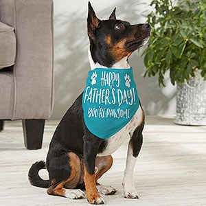 Happy Fathers Day Personalized Dog Bandana - Medium - 50002-M