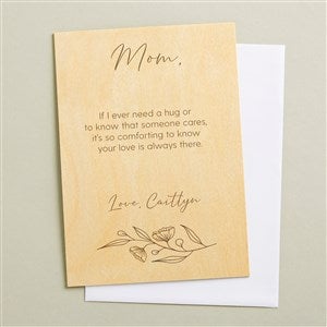 Floral Message to Mom Personalized 5x7 Wooden Greeting Card - 50023