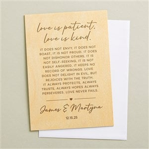 Love is Patient Personalized 5x7 Wooden Greeting Card - 50024