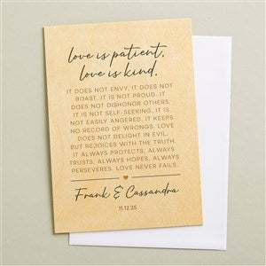 Love is Patient Personalized 5x7 Wooden Greeting Card - 50028