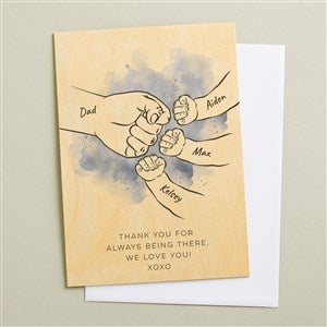 Dads Fist Bump Personalized 5x7 Wooden Greeting Card - 50030