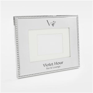 Engraved Logo Silver Beaded 4x6 Picture Frame - 50035