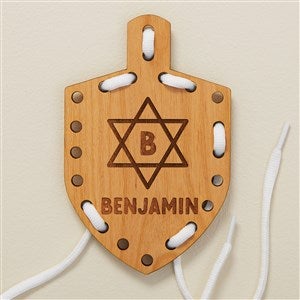 Hanukkah Personalized Wooden Lacing Toy-Dreidel - 50058-D